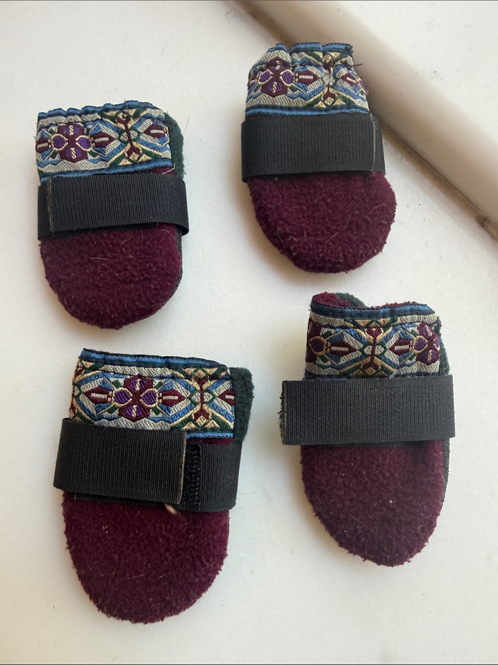 Fido Fleece Dog Booties with Velcro Strap
